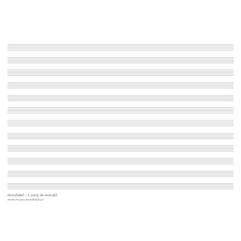 Papier nutowy do nauki leżący - 12 pięciolini