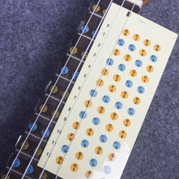 naklejki ułatwiające naukę gry na ukulele