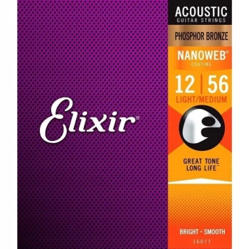 Struny Elixir 16077 NanoWeb Phosphor Bronze 12-56
