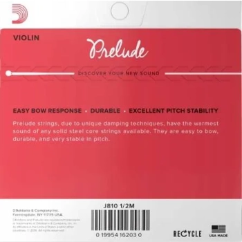 Struny do skrzypiec 1/2 D'Addario Prelude J810