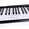 Klasyczne naklejki nutowe – czarno-białe oznaczenia gamy B na klawisze pianina i keyboardu