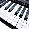 Naklejki na klawisze z nutami – czarno-białe oznaczenia gamy B dla keyboardu i pianina
