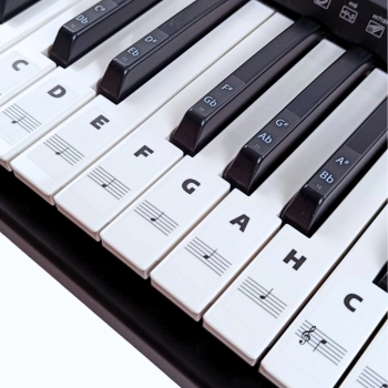 Naklejki na klawisze z nutami – czarno-białe oznaczenia dla keyboardu i pianina