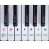 Arkusz z kolorowymi naklejkami z nutami na klawisze keyboardu