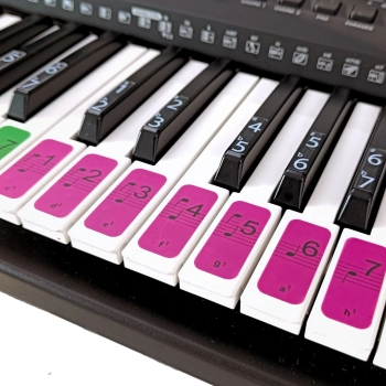 Naklejki na klawisze z nutami – kolorowe oznaczenia dla keyboardu i pianina