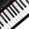 Czarno-białe naklejki z nutami gamy B na klawisze keyboardu i pianina