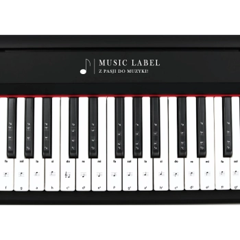 Zestaw czarno-białych naklejek solmizacyjnych na klawisze keyboardu i pianina