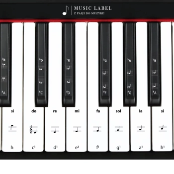 Naklejki na klawisze keyboardu – czarno-białe oznaczenia solmizacyjne